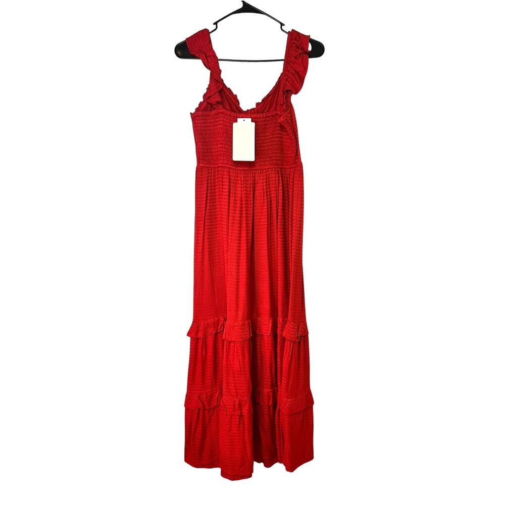 Band of the Free Smocked Maxi Dress Aurora Red Dress Size Small NWT